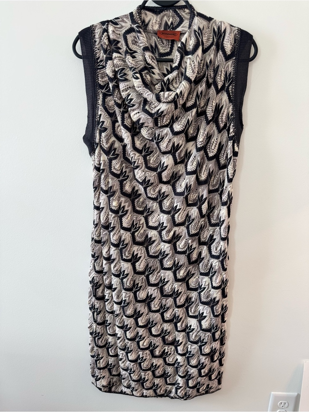 Missoni Sleeveless Cowl-Neck Knit Midi Dress